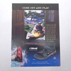 Teva Sandals Come Out And Play Print Ad Outdoor Kayak Lifestyle Gorpcore Hiking